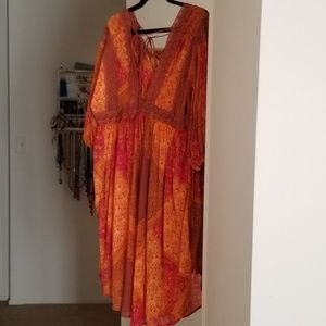 Free People Gauzy Paisley Handkerchief Tunic Dress